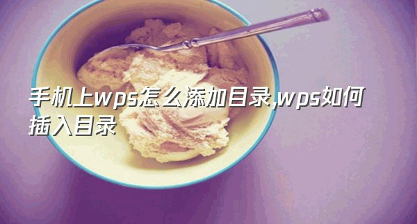 手机上wps怎么添加目录（wps如何插入目录）