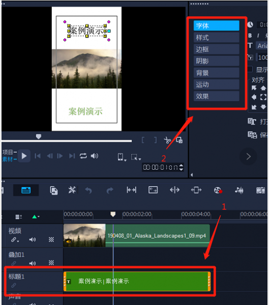 调整字幕素材的样式