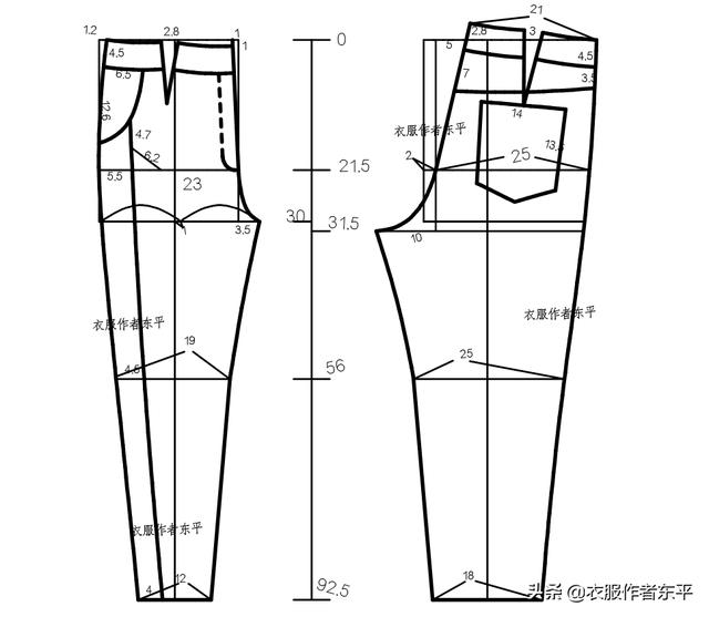 牛仔直筒连体裤裁剪图（舒服的牛仔小白裤）(5)